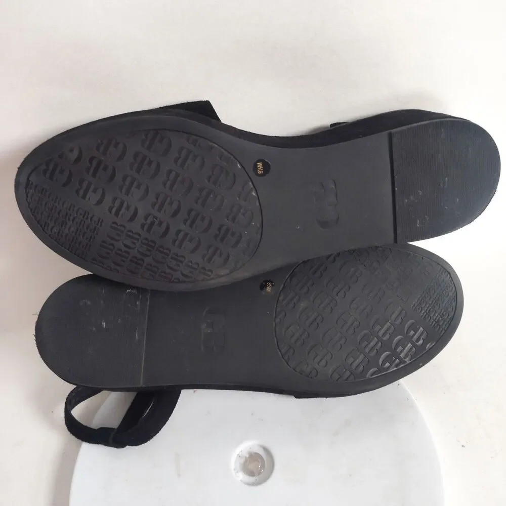 Gianni Bini Sweet Talk Sandals Size 8.5‎ Black Suede Platform Flatform Open Toe
